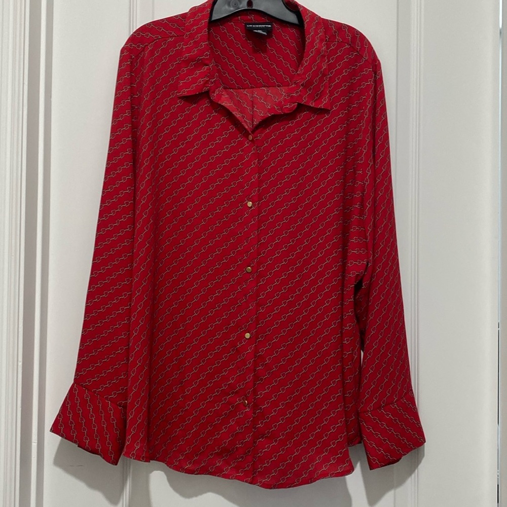 Liz Claiborne Red heart print top - XXL
